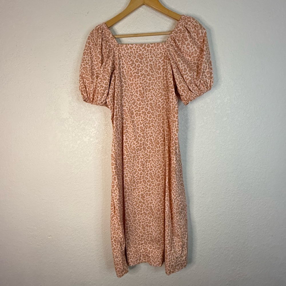 J Crew Cottage dress in pink leopard button front midi dress Casual Office - Picture 6 of 10